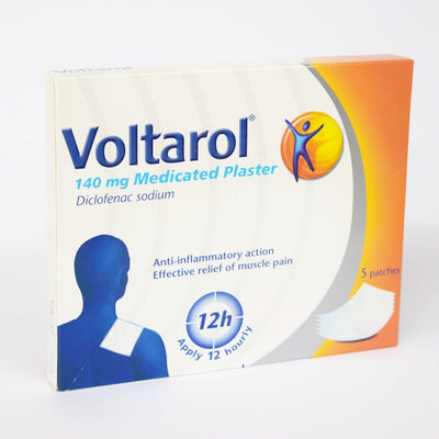 Voltarol Medicated Plasters 140mg - Pack of 5 -   GlaxoSmithKline EasyMeds Pharmacy