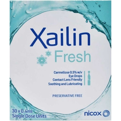Xailin Fresh Dry Eye Drops 30 x 0.4ml Unit Dose Vials VISUFARMA INTERNATIONAL