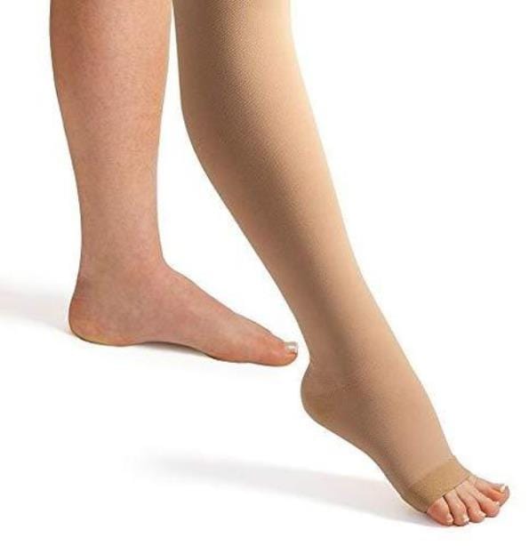 Actilymph Class 2 Standard Below Knee Open Toe Compression Stockings, Large, Sand | EasyMeds Pharmacy