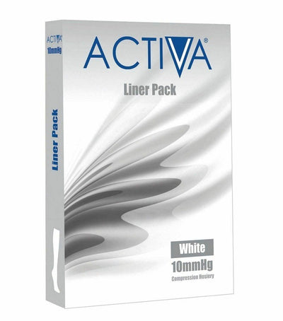 Activa Stocking Liner Pack CT 10mmHg x 3 - Choose from S/M/L/XL/XXL, Sand/White | EasyMeds Pharmacy
