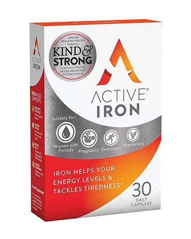 Active Iron | Ferrous Sulphate Iron Supplement | 30 Capsules | Vegetarian | EasyMeds Pharmacy