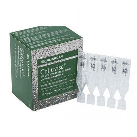 Allergan Celluvisc 1% W/V, Eye Drops Carmellose Solution 30 Single Doses x 3 | EasyMeds Pharmacy