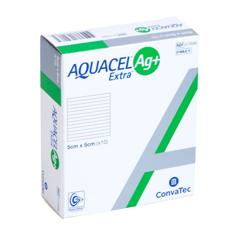 Aquacel AG+ Extra Silver Hydrofiber Wound Dressing 5cm x 5cm x10 | EasyMeds Pharmacy