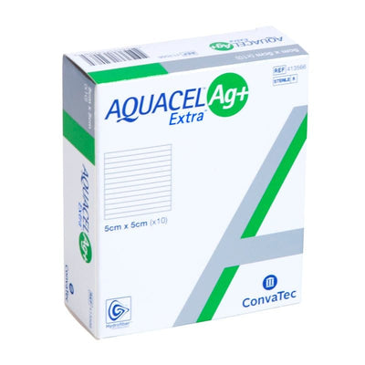 Aquacel AG+ Extra Silver Hydrofiber Wound Dressing 5cm x 5cm x10 | EasyMeds Pharmacy