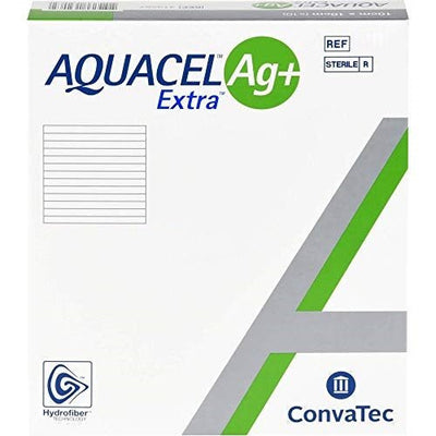 Aquacel AG+ Extra Silver Hydrofiber Wound Dressings 15cm x 15cm 6"x6" 413568 | EasyMeds Pharmacy