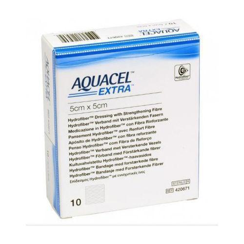 Aquacel Extra Hydrofiber Dressing 5cm x 5cm x10 (Ulcers, Post-Op, Burns) | EasyMeds Pharmacy