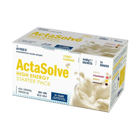 Aymes Actasolve High Energy Shake Sachets Starter Pack 85g x 4 | EasyMeds Pharmacy