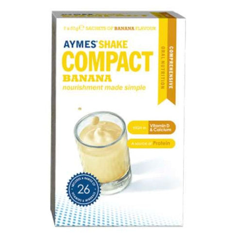 Aymes Compact Banana Shake Sachet 57g x 7 | EasyMeds Pharmacy