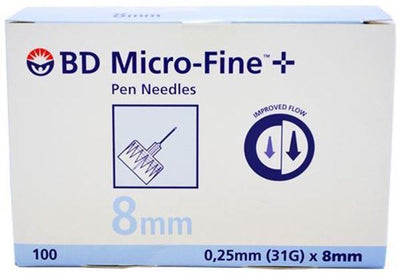 BD MicroFine+ 8mm/31 Gauge Pen Needles (100) | EasyMeds Pharmacy
