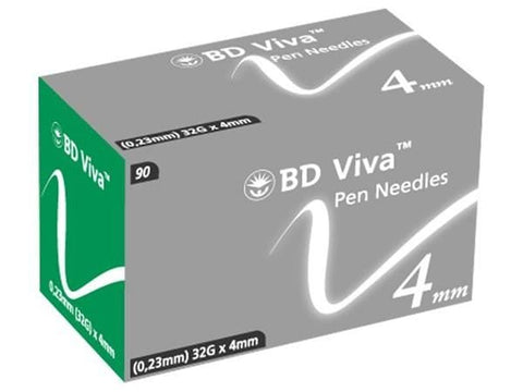 BD Viva Pen Needles 4mm 0.23mm (32G) x 90 | EasyMeds Pharmacy