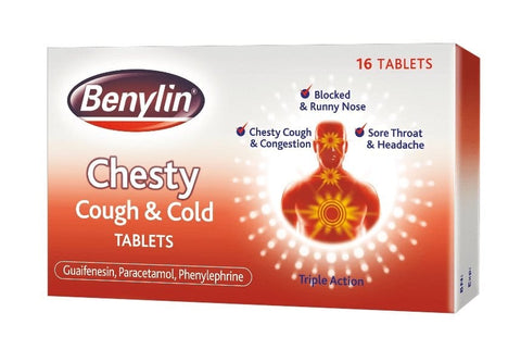 Benylin Chesty Cough & Cold Tablets | Pack of 16 | EasyMeds Pharmacy