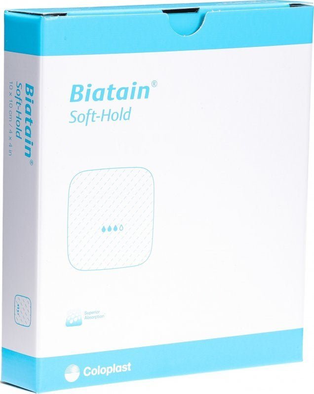 Biatain Soft Hold Dressing 10cm x 10cm x 5 | EasyMeds Pharmacy