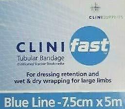 Clinifast Blue Line Tubular Bandage 7.5cm x 5m | Wet & Dry Wrapping | EasyMeds Pharmacy