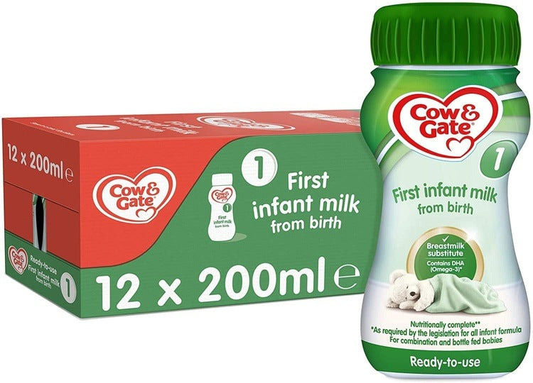 Cow & Gate 1 First Infant Milk from Newborn 200ml (Pack of 12 x 200ml) | EasyMeds Pharmacy