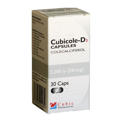 Cubicole Vitamin D3 2200IU Capsules x 30 Vitamin D3 Supplement | EasyMeds Pharmacy