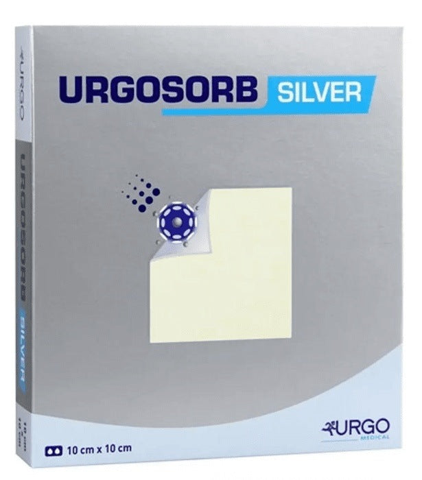 Urgosorb Silver Dressing 10cm x 10cm x 10 Sterile Absorbent Anti-bact Alginate Urgo Medical