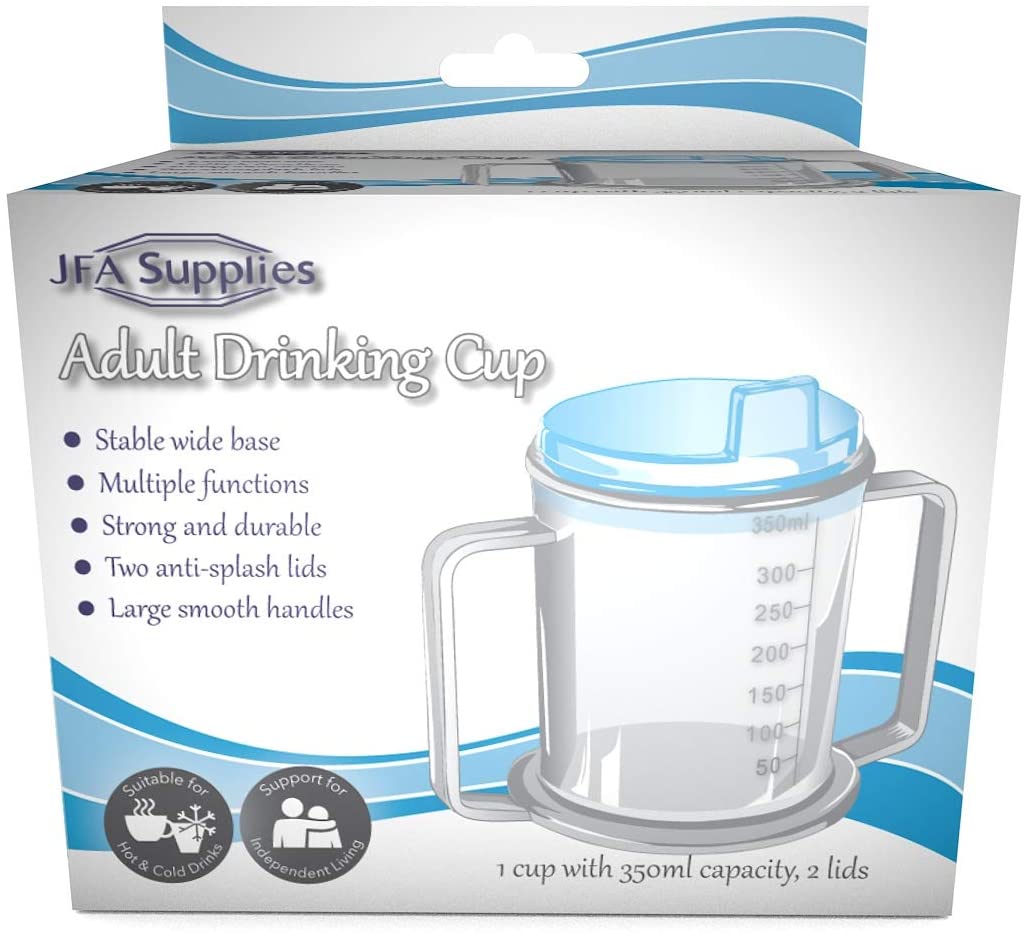 Drinking Cup/Beaker/Mug for Adults | Easy Grip Handles Anti Splash Spout | EasyMeds Pharmacy