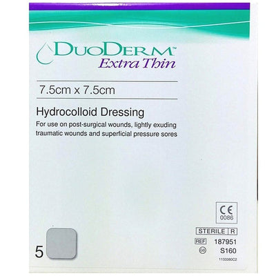 Duoderm Extra Thin Dressings 7.5 cm x 7.5cm x 5 Hydrocolloid S160 | EasyMeds Pharmacy
