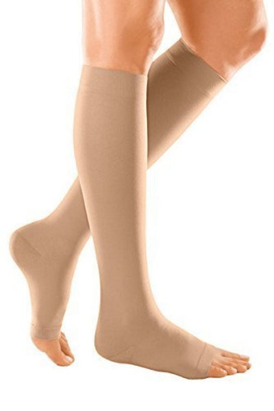 Duomed Soft 521/3 Compression Stockings Class 2 Below Knee Open Toe Beige Medium | EasyMeds Pharmacy
