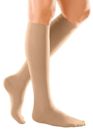 Duomed Soft (BS CL2) Compression Stockings Below Knee Closed Toe Beige