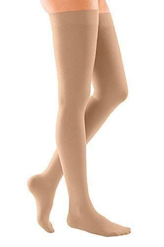 Duomed Soft Class 2 Thigh Length Compression Stockings M Sand Closed Toe -   Duomed EasyMeds Pharmacy