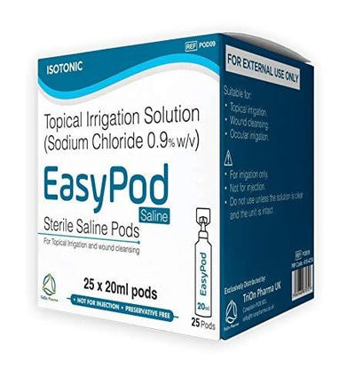 EasyPod Sterile Saline Pods | Eye Wash | Wound Cleansing | Topical Irrigation | 25 x 20 ml sterile Pods -   EasyPod EasyMeds Pharmacy