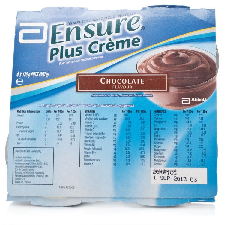 Ensure Plus Creme Cluster Chocolate ( 4 x 125g) x 4 Packs -   Abbott EasyMeds Pharmacy