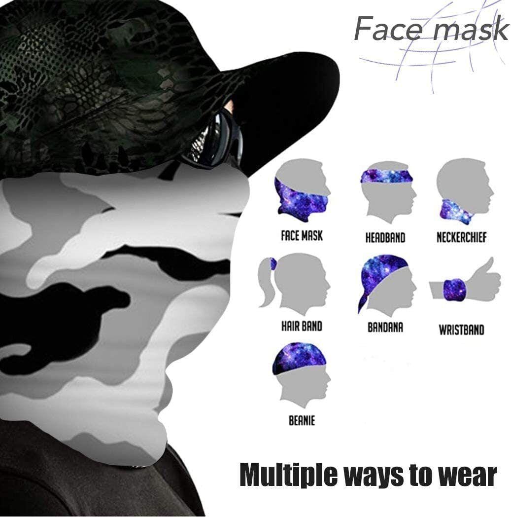 Face Cloth Bandana Neckerchief Wristband - Black Camouflage Breathable Unisex -   EasyMeds EasyMeds Pharmacy