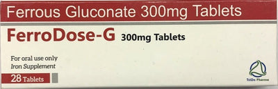 FERRODOSE Ferrous Gluconate Tablets 300mg | Pack of 28 | EasyMeds Pharmacy
