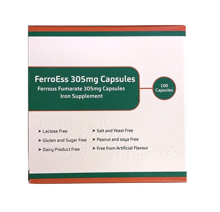 FerroEss 305mg Ferrous Fumarate Capsules x 100 | Galfer Equivalent -   Essential Healthcare EasyMeds Pharmacy