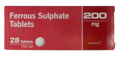 Ferrous Sulphate 200mg Iron Tablets Almus Brand - Packs of 28 Multi Quantity Listing -   Almus EasyMeds Pharmacy
