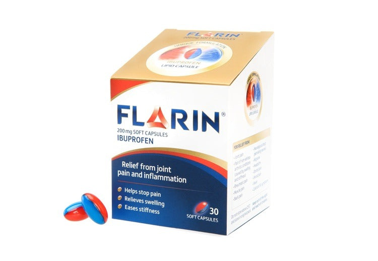 Flarin Lipid Ibuprofen 200mg Capsules Pack of 30 (Max 2 Packs/Customer) | EasyMeds Pharmacy