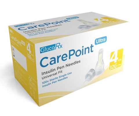 Glucorx Carepoint Pen Needles Ultra 4mm 32G x 100 | EasyMeds Pharmacy