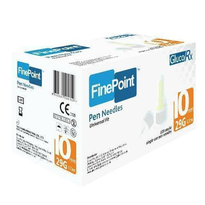 GlucoRx FinePoint Ins Pen Needles x 100 10mm 29G -   GlucoRx EasyMeds Pharmacy