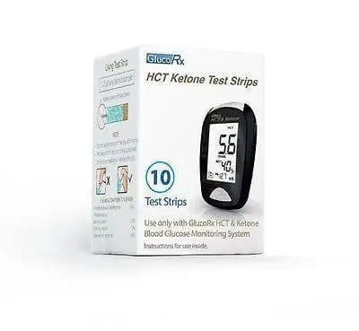 GlucoRx HCT Ketone Strips - Pack of 10 Test Strips, Type 1 Diabetes | EasyMeds Pharmacy
