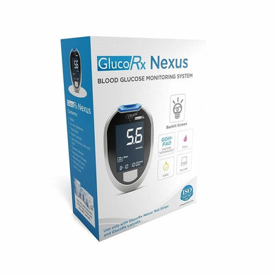 GlucoRx Nexus Blood Glucose Monitoring System Kit & 50 Extra Test Strips | EasyMeds Pharmacy