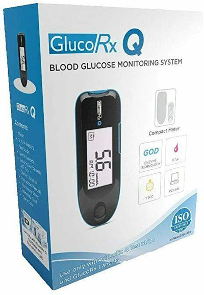 Glucorx Q Blood Glucose Meter/Sugar Monitor | FAST Del | UK Pharmacy | EasyMeds Pharmacy