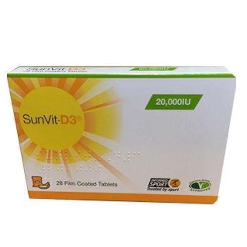 Halal Vitamin D3 SunVit-D3 Vitamin D 20000IU Film Coated Tablets x 28 -   SunVit EasyMeds Pharmacy