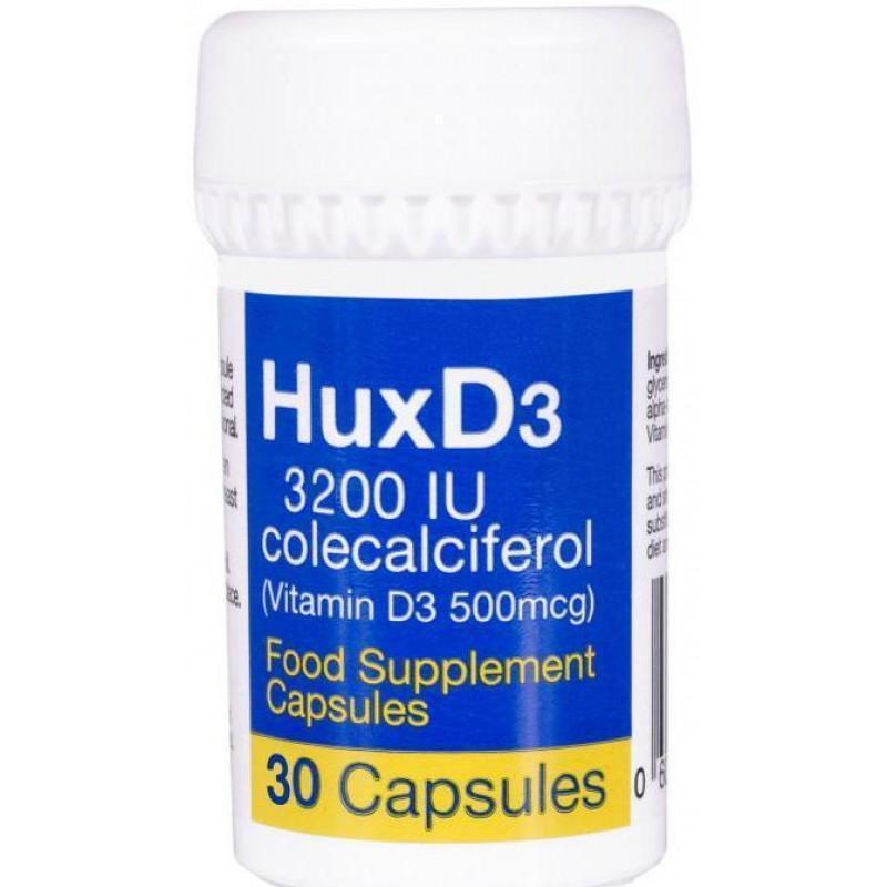 Hux D3 3200iu Vitamin Food Supplement Vegetarian Halal Kosher Capsules x 30 | EasyMeds Pharmacy