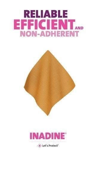 Inadine 5cm x 5cm x 125 (5x25) Non-Adherent Wound Dressings AntiMicrobial | EasyMeds Pharmacy