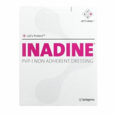 Inadine 5cm x 5cm x 5 Non-Adherent Wound Dressings Povidone Iodine AntiMicrobial | EasyMeds Pharmacy