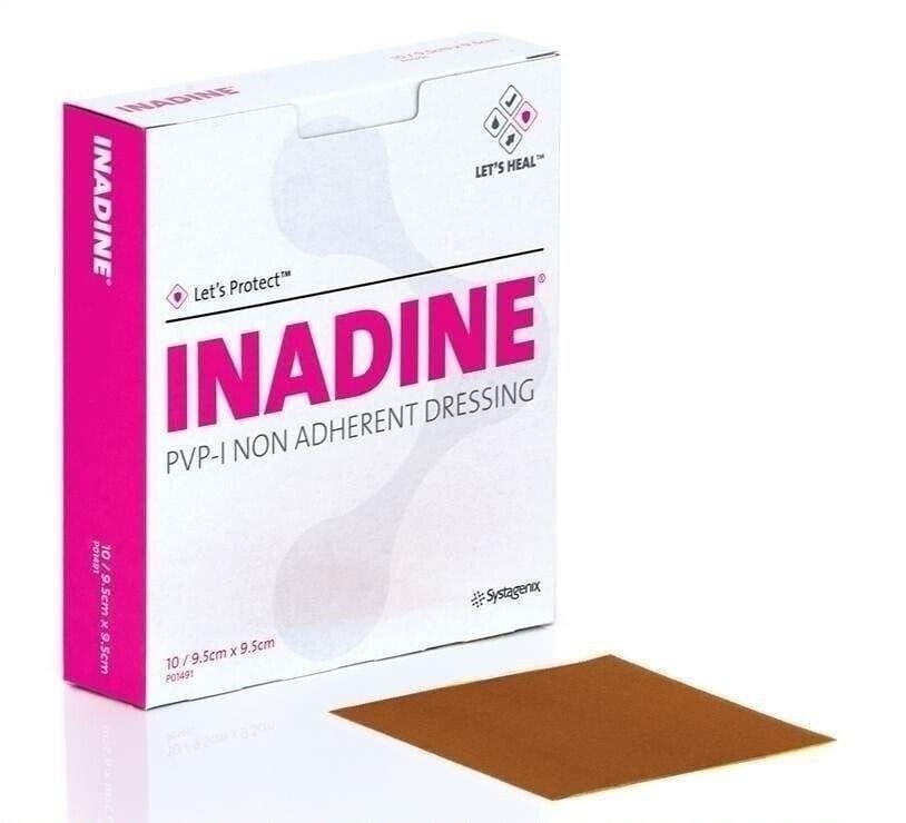 Inadine 9.5cm x 9.5cm x 100 Non Adherent Wound Dressings