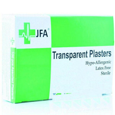 JFA Transparent Washproof Assorted Plasters x 100 -   JFA Medical EasyMeds Pharmacy