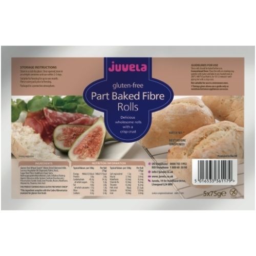 Juvela Gluten-Free Part-Baked Fibre Rolls 5 x 75g -   Juvela EasyMeds Pharmacy