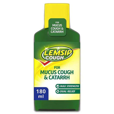 Lemsip Cough for Mucus Cough & Catarrh Liquid 180ml -   Reckitt Benckiser EasyMeds Pharmacy