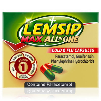 Lemsip Max All in One Cold & Flu Capsules x 16 -   Reckitt Benckiser EasyMeds Pharmacy