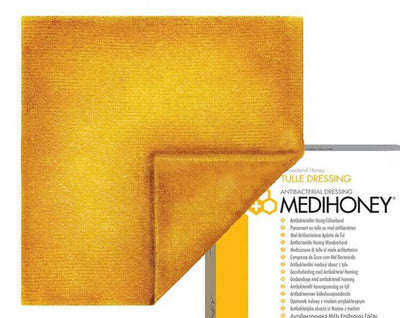 Medihoney Antibacterial Tulle Honey Mesh Dressing 10cm x 10cm x 5 -   Medihoney EasyMeds Pharmacy