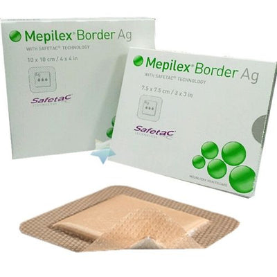 Mepilex Border AG 7cm x 7.5cm Bordered Silver Foam Dressings -   Molnlycke EasyMeds Pharmacy