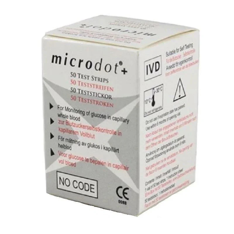 Microdot Plus Blood Glucose Test Strips x50 | EasyMeds Pharmacy