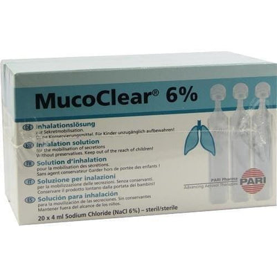Mucoclear 6% Sodium Chloride Inhalation Solution 20 x 4ml -   Pari Medical EasyMeds Pharmacy